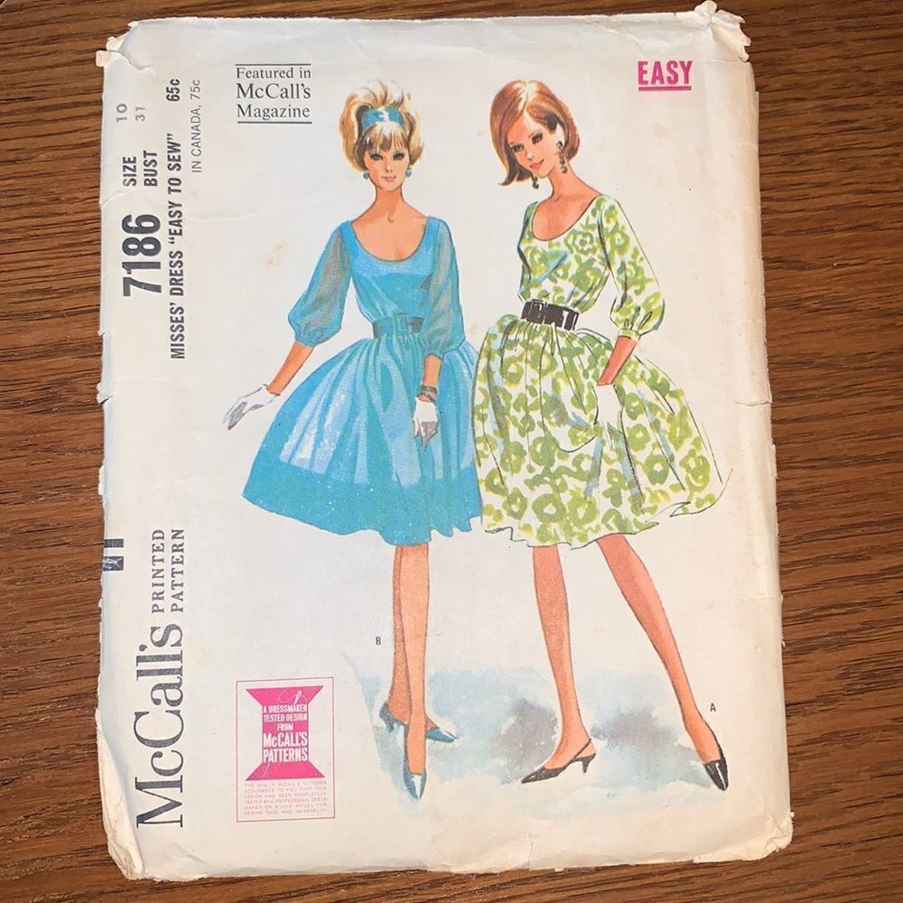 Vtg McCall’s 1964 misses dress pattern‎